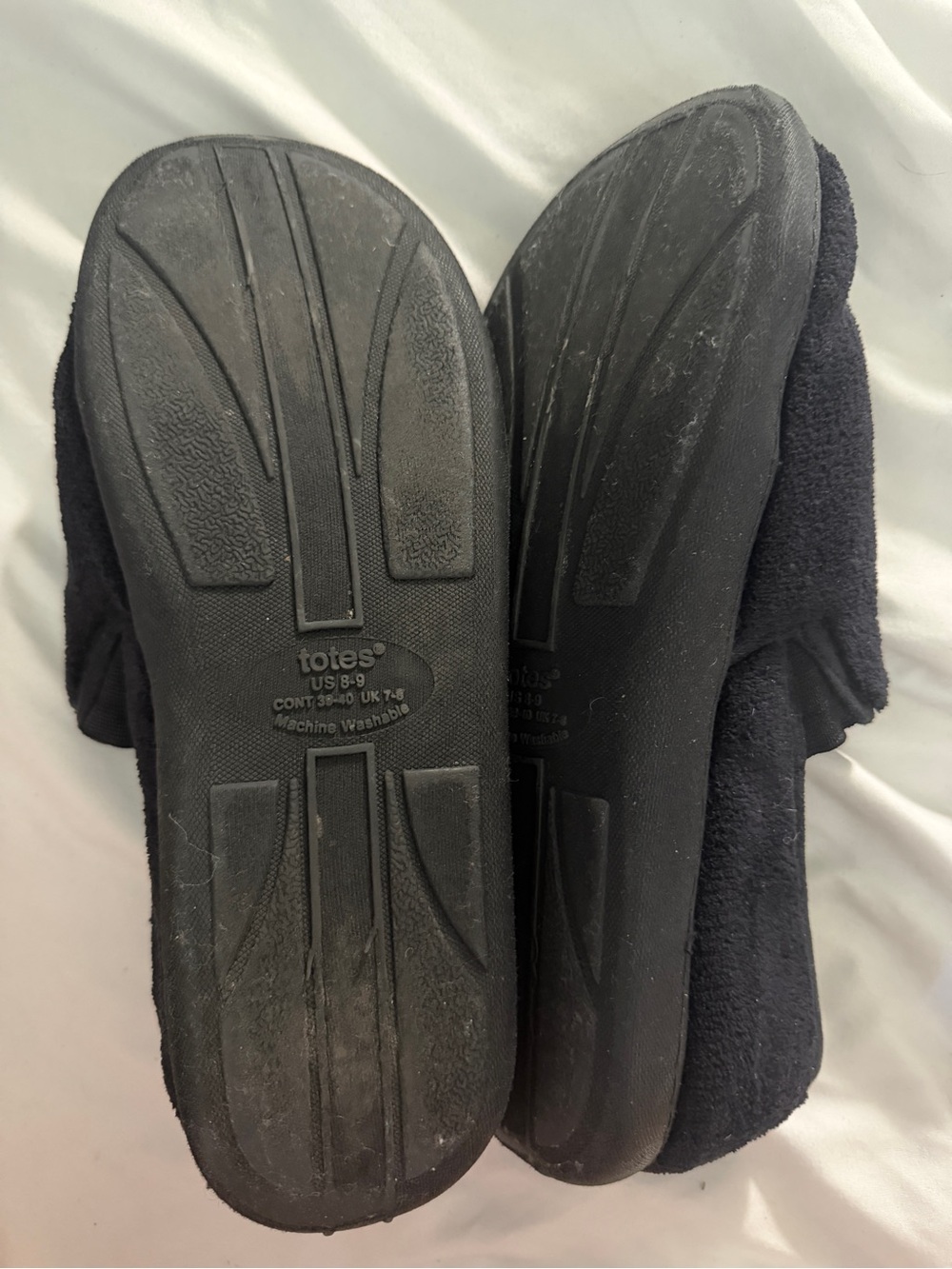 Totes Women’s Black Fleece Closed-back Slippers US 8-9 Machine Washable House